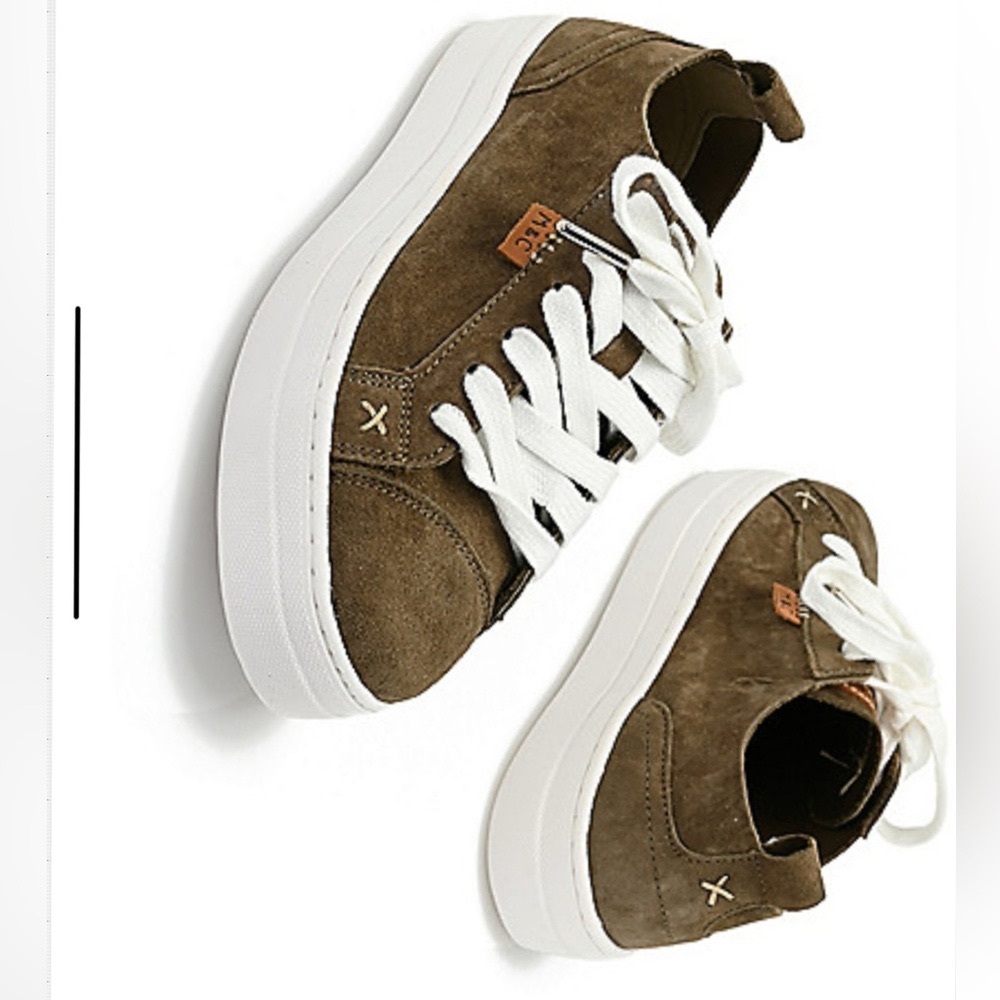 Musse & Cloud "McMasy" Lace-up Suede Leather Sneakers Taupe NIB